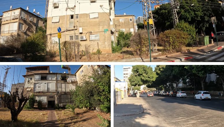 איזור הפרויקט כיום: בניינים ישנים ומוזנחים על ציר ראשי