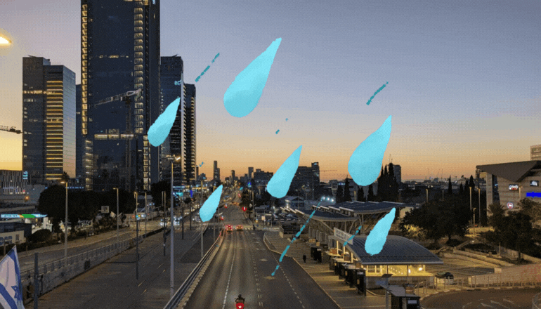 גשם בפתח תקווה