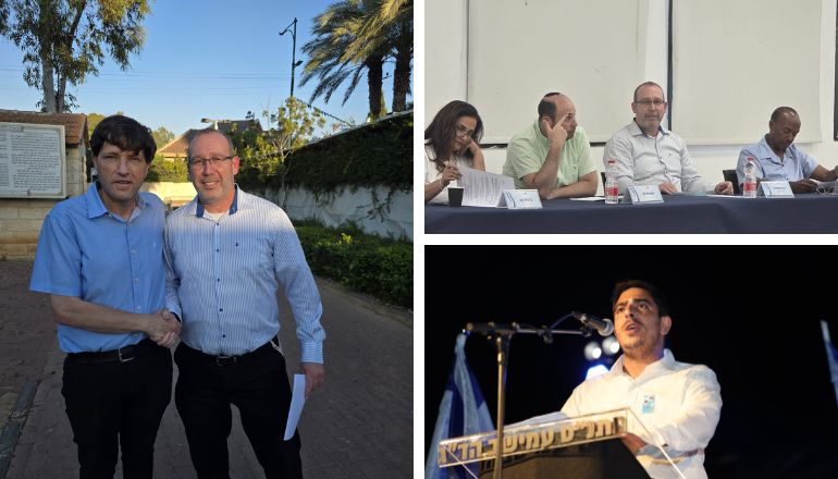 משמאל ולמעלה - רן פינקלשטיין ורמי גרינברג. מימין: אלישיב עמיצור